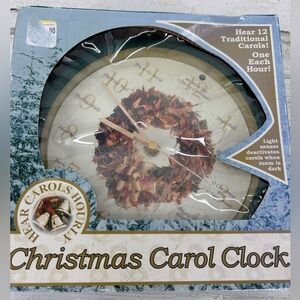 CHRISTMAS CAROL WREATH CLOCK (M. FELDSTEIN) Plays 12 Carols TESTED WORKS
